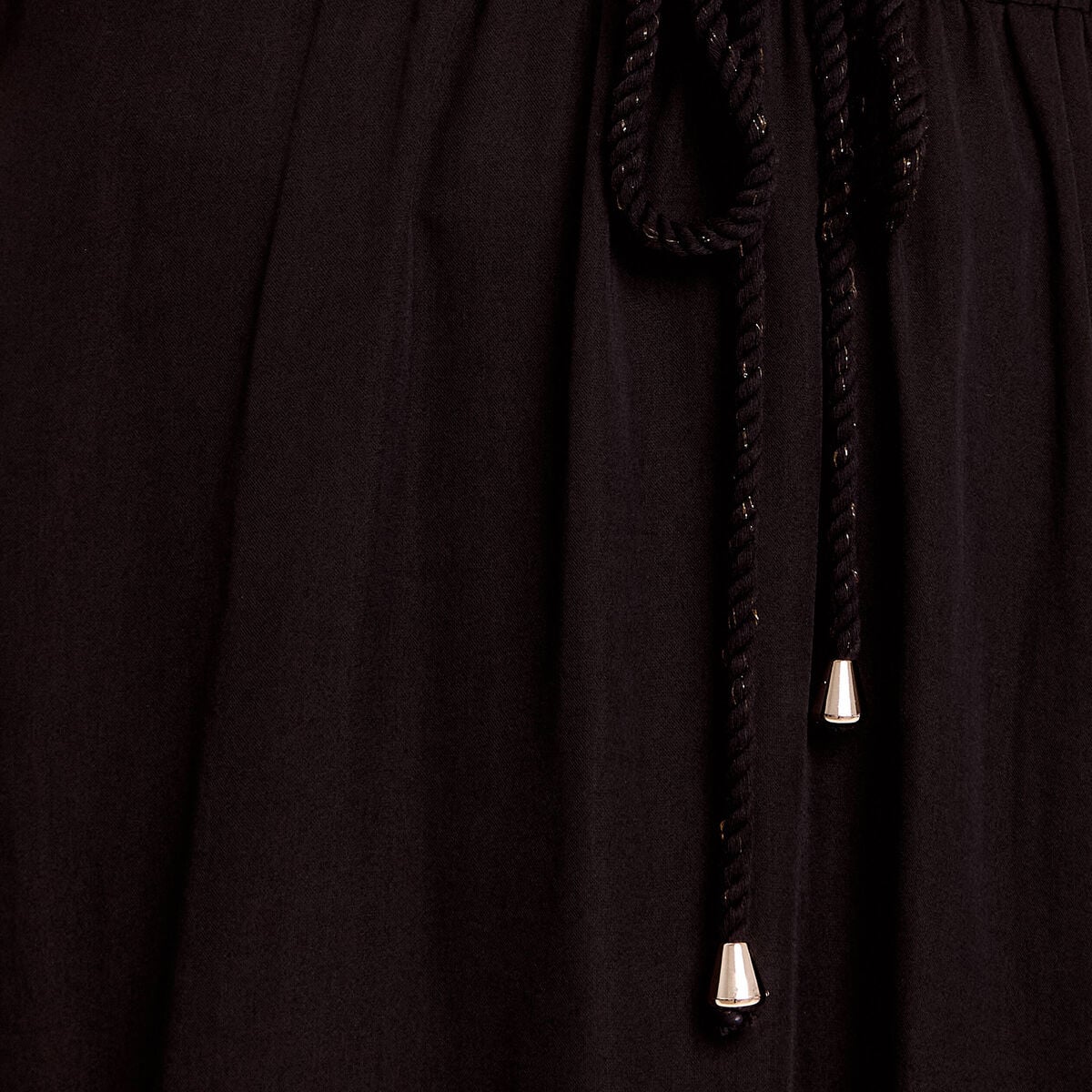 Jupe longue &eacute;vas&eacute;e satin noir femme