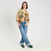 Chemise manches 3/4 beige femme