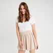 Robe évasée effet 2-en-1 ecru femme