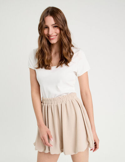 Robe évasée effet 2-en-1 ecru femme
