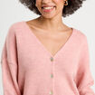 Gilet manches longues rose pastel femme