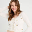 Gilet avec broderie ecru femme