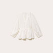 Blouse &agrave; motif en relief ecru femme