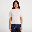T-shirt col rond manches courtes rose clair femme