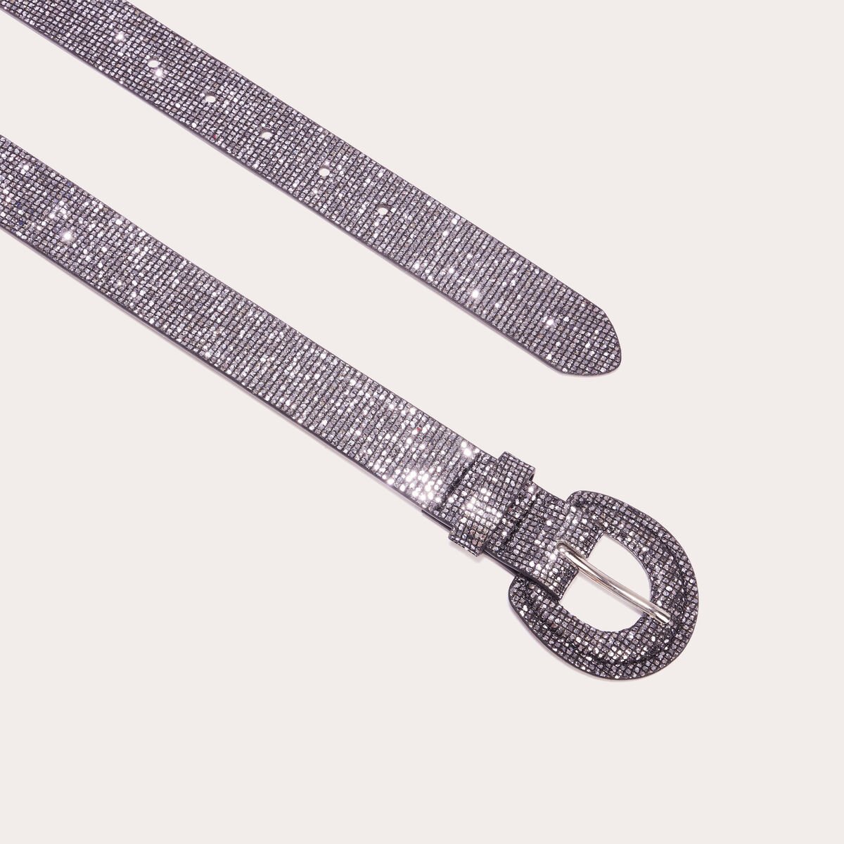Ceinture avec strass noir femme