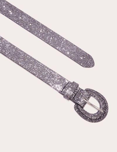 Ceinture avec strass noir femme