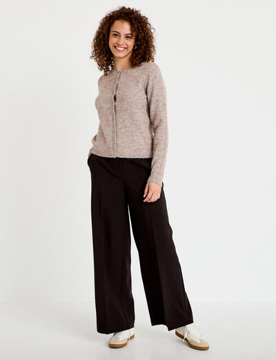 Pantalon city large noir femme