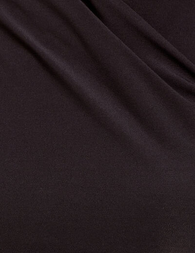 Blouse satin drapé noir femme