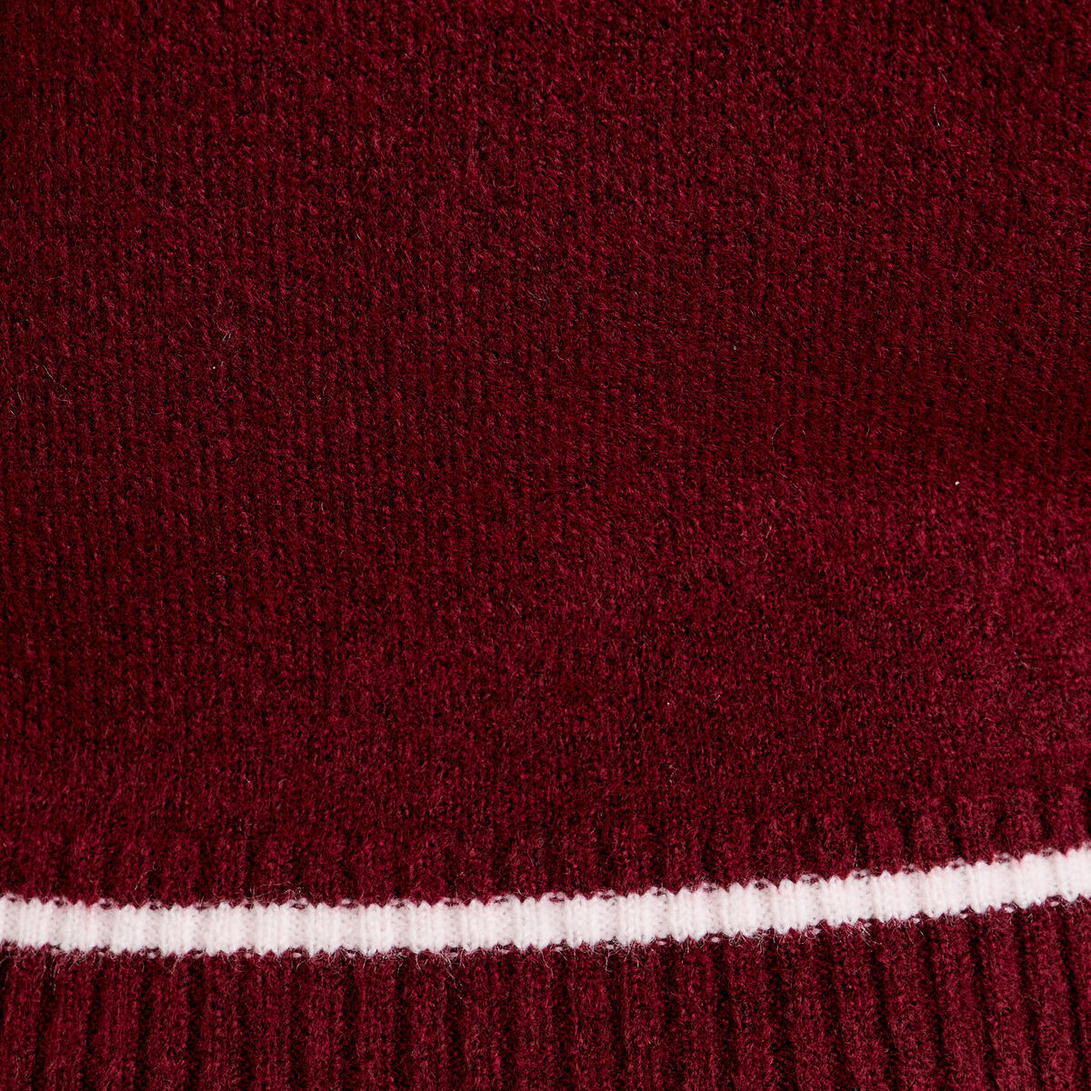 Pull 2-en-1 col en V rouge foncé femme