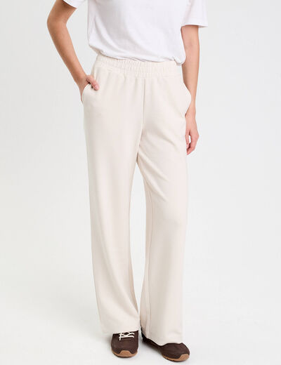 Jegging fluide taille standard ecru femme