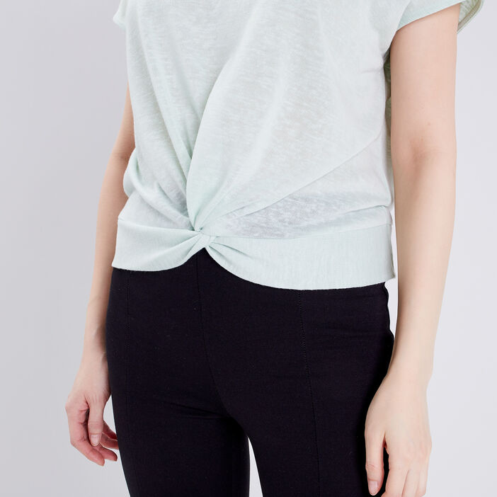 T-shirt manches courtes vert clair femme