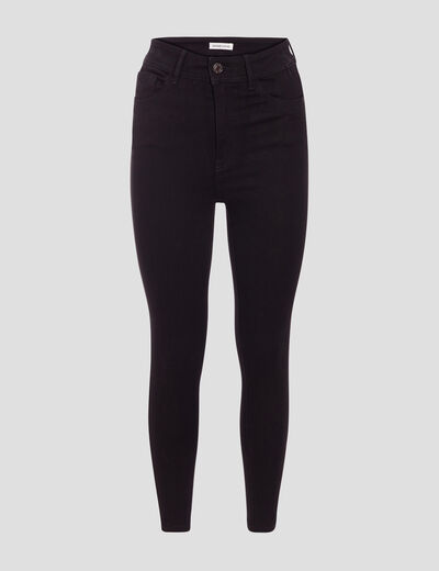 Jeans skinny taille haute denim noir femme