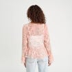 Blouse nouée manches longues rose pastel femme
