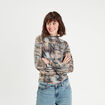 T-shirt col montant gris femme