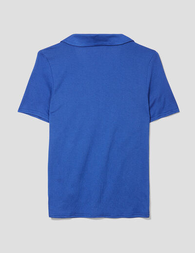 Chemise manches courtes bleu electrique femme