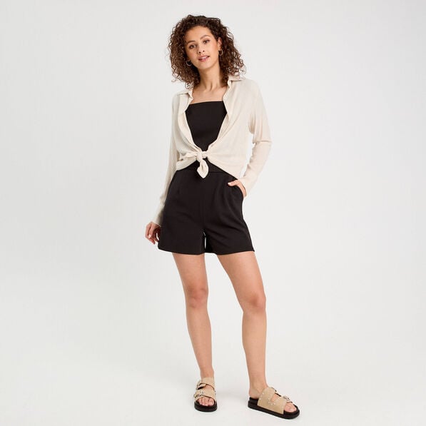 combishort ceinturee noir femme Combishort ceinturée noir femme