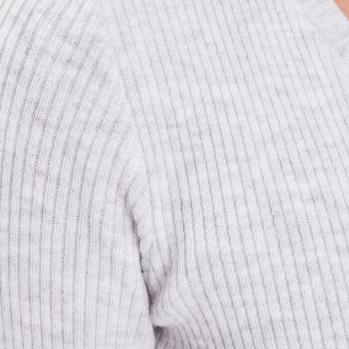 Gilet court boutonné gris clair femme