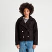 Caban court boutonné noir femme