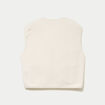 Gilet sans manches bouclette ecru femme
