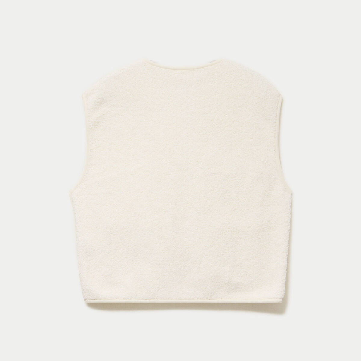 Gilet sans manches bouclette ecru femme
