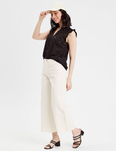 Blouse sans manches noir femme