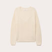 Pull col v manches longues ivoire femme
