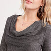 Body manches longues gris argent femme