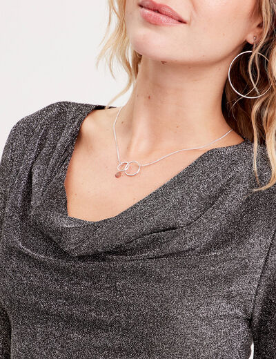 Body manches longues gris argent femme