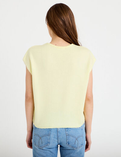Gilet sans manches jaune clair femme