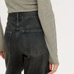 Jean wide leg taille standard bleu gris femme