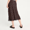 Jupe midi droite fendue noir femme