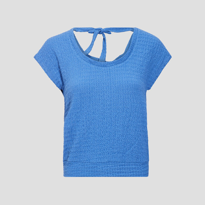 T-shirt manches courtes bleu femme