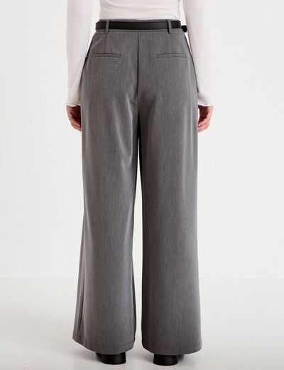 Pantalon bootcut ceinture amovible gris clair femme