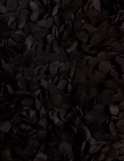 Bustier cropped fleurs en relief noir femme