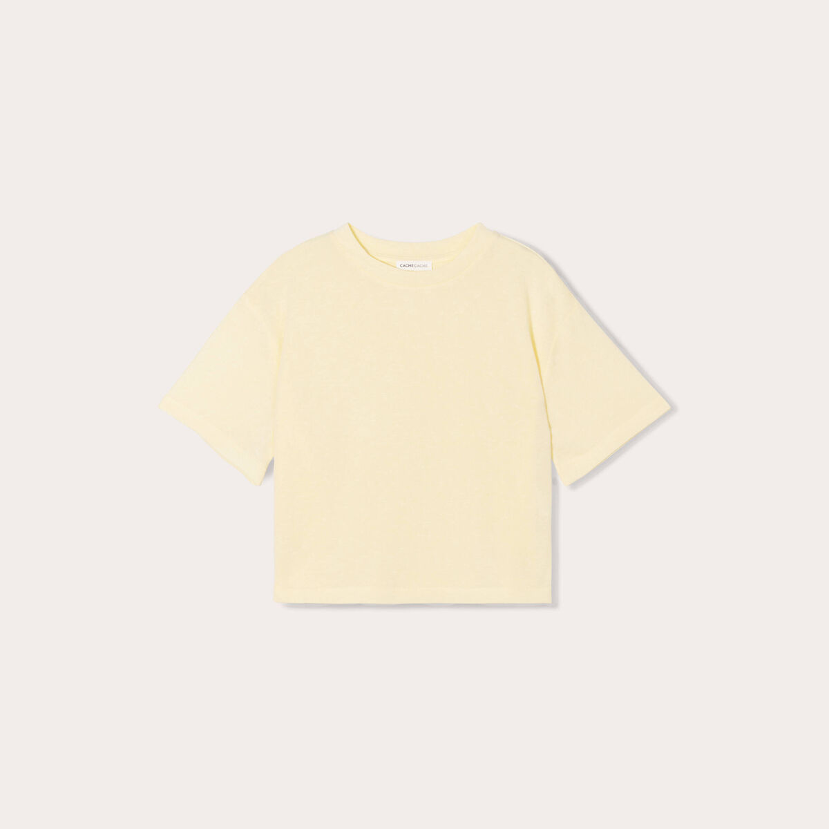 T-shirt manches courtes jaune clair femme