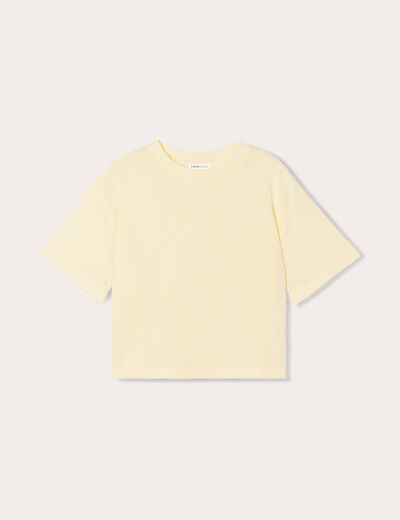 T-shirt manches courtes jaune clair femme