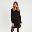 Robe évasée dos ouvert noir femme