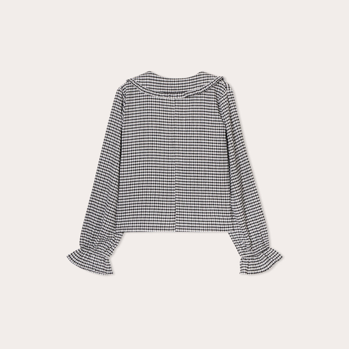 Blouse col claudine et noeuds blanc femme