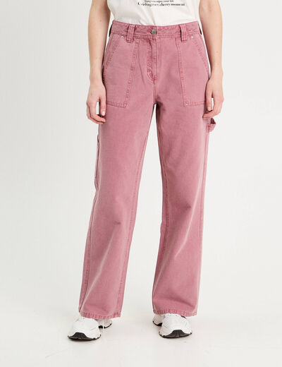 Pantalon carpenter vieux rose femme