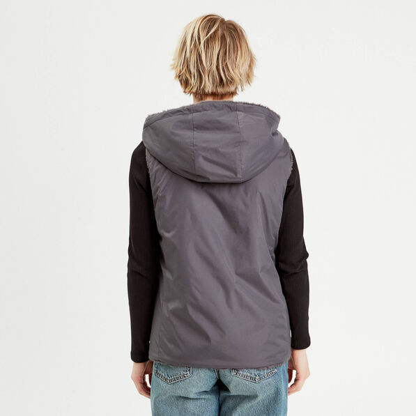 doudoune reversible sans manches gris clair femme Doudoune réversible sans manches gris clair femme