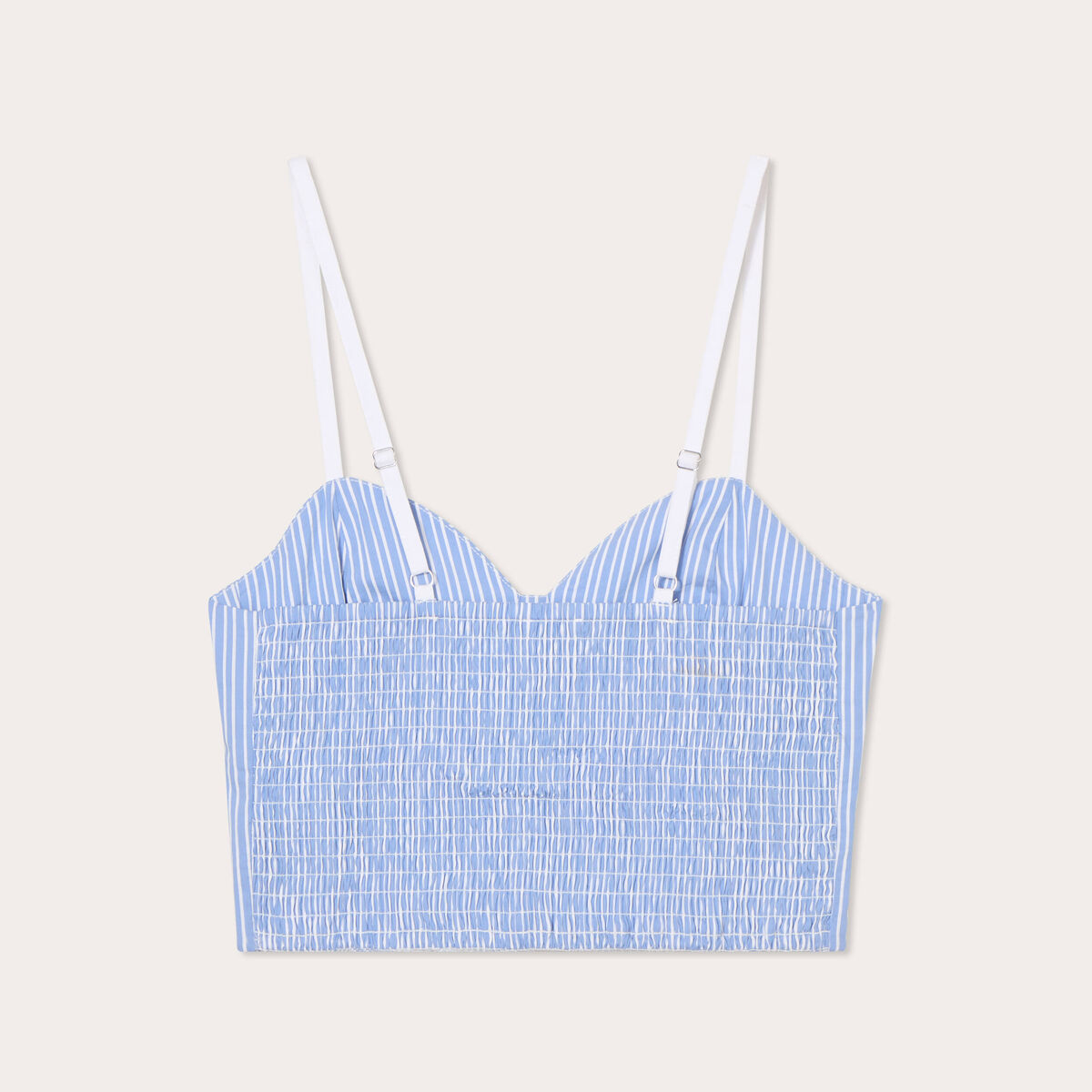 Bustier bretelles fines ecru femme