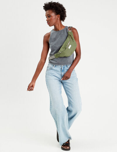 Débardeur cropped bleu gris femme