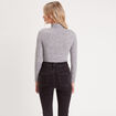 T-shirt col roulé gris foncé femme