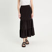 Jupe longue évasée noir femme