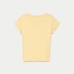 T-shirt ajust&eacute; col v manches courtes jaune clair femme