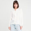 Blouse manches longues satin ecru femme