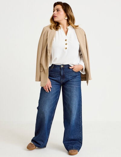 Blouse manches longues ecru femme
