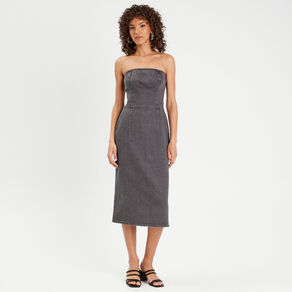 robe bustier moulante en jean denim gris femme Robe bustier moulante en jean denim gris femme