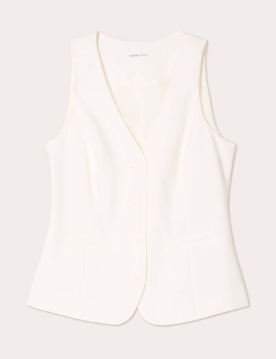 Veston sans manches ecru femme