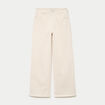 Jean wide leg ray&eacute; taille haute beige femme